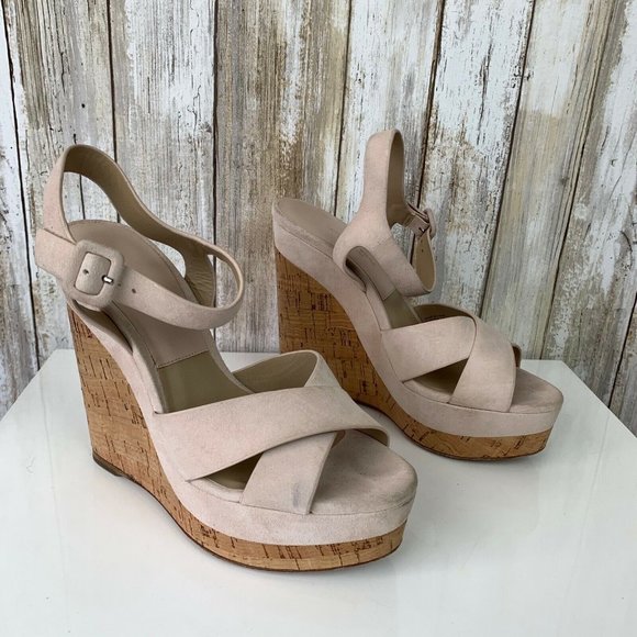 Michael Kors Michael Kors Women MICHAEL KORS Light Pink Suede Wedges Sandals 35.5